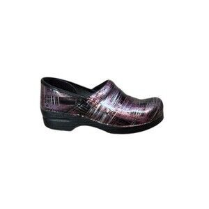 DANSKO Women Size 41 Professional Crosshatch Patent Clog Metallic 10.5- 11 Shoes